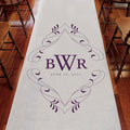 Flourish Monogram Personalized Aisle Runner White With Hearts Vintage Pink (Pack of 1)-Aisle Runners-Pewter Grey-JadeMoghul Inc.