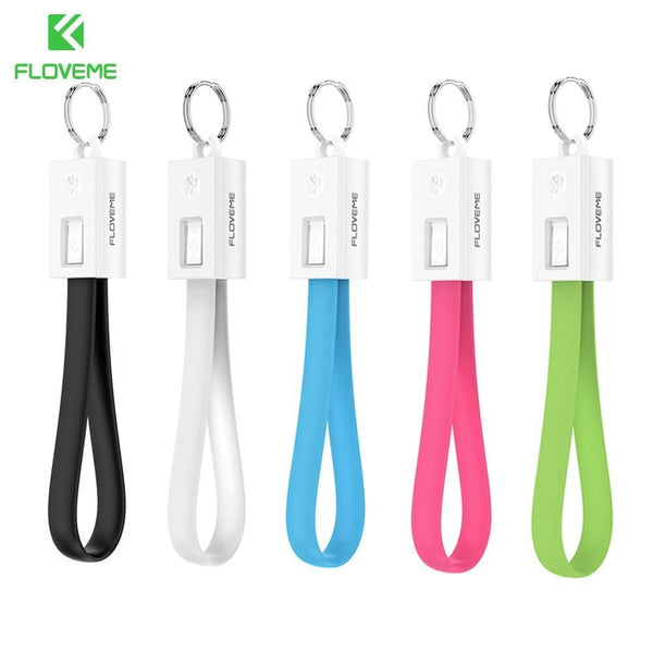 FLOVEME 5Pcs/Lot Mini Keychain Micro USB Cable For Samsung Xiaomi 4X Data Sync Phone Cable For iPhone 7 8 X 6 6s 5s SE IOS 10 11-Mixing-Micro USB Cable-JadeMoghul Inc.