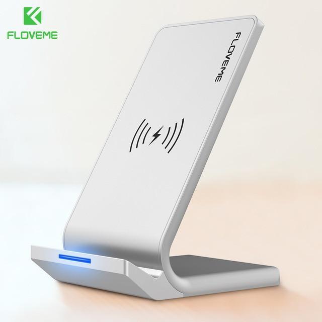 FLOVEME 5V/2A Wireless Charger For Samsung Galaxy S8 S7 Edge Note 8 Qi Wireless Charging Dock For iPhone X XR XS MAX USB Charger-China-Silver-JadeMoghul Inc.