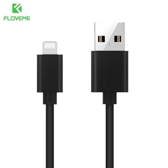 FLOVEME For iPhone 7 Lightning Cable USB Charging for iPhone Cables Mobile Phone Charger Cable For iPhone 5s 6 7 8 X iPad Air 2-Classic Black-30cm-JadeMoghul Inc.
