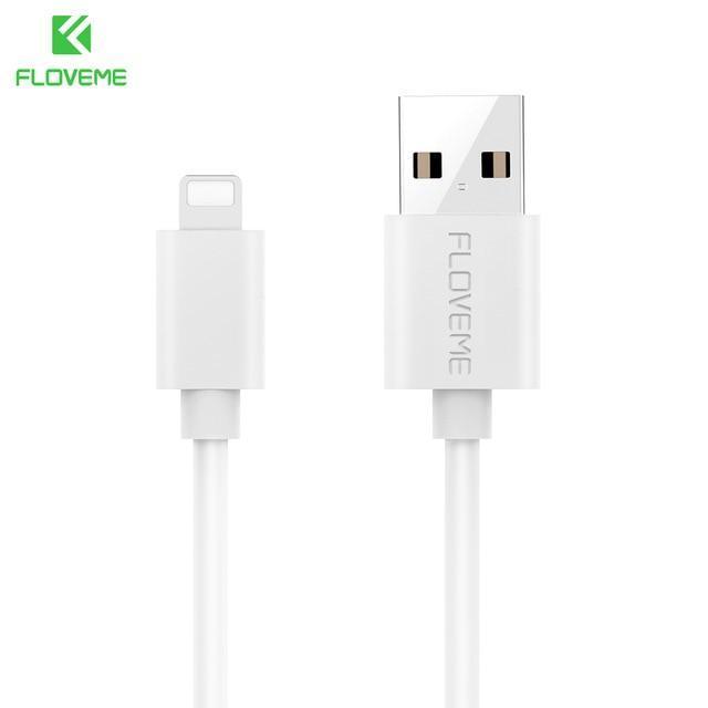 FLOVEME For iPhone 7 Lightning Cable USB Charging for iPhone Cables Mobile Phone Charger Cable For iPhone 5s 6 7 8 X iPad Air 2-Pure White-30cm-JadeMoghul Inc.