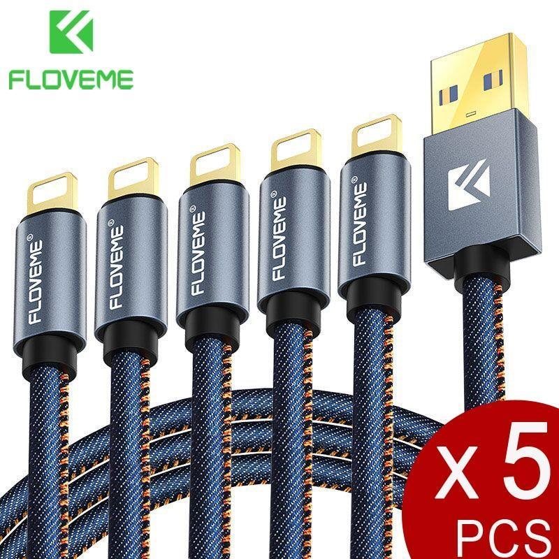 FLOVEME For Lightning To USB Cable For iPhone 8 6 7 5V/2.1A Fast Charge 0.3m 1m 2m USB Cable For iPhone Cabo Wholesale 5Pcs/Lot-China-Black-30cm-JadeMoghul Inc.