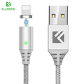FLOVEME Magnetic Charger Cable For iPhone X 6 Plus 7 8 2.4A Charge 1m LED Magnet USB Cable For Lightning with Magnetic Connector-China-For IOS(Silver)-1m-JadeMoghul Inc.