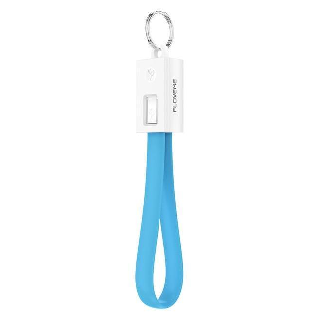 FLOVEME USB Cable for iPhone 7 6 6s 8 plus Mini Keychain Micro USB Cable for iPhone X 5s 5 SE Charging Data Mobile Phone Cables-Blue-1 Pieces-JadeMoghul Inc.