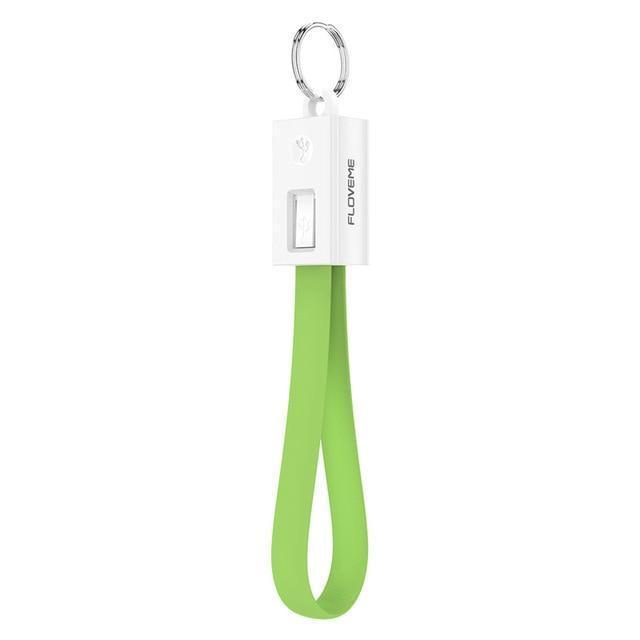 FLOVEME USB Cable for iPhone 7 6 6s 8 plus Mini Keychain Micro USB Cable for iPhone X 5s 5 SE Charging Data Mobile Phone Cables-Green-1 Pieces-JadeMoghul Inc.