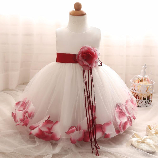 Flower Baby Girl Dress wedding for kids 1 year Birthday dresses Baptism newborn Girls clothing infant tutu dress girl Clohtes-C00239B-18M-JadeMoghul Inc.