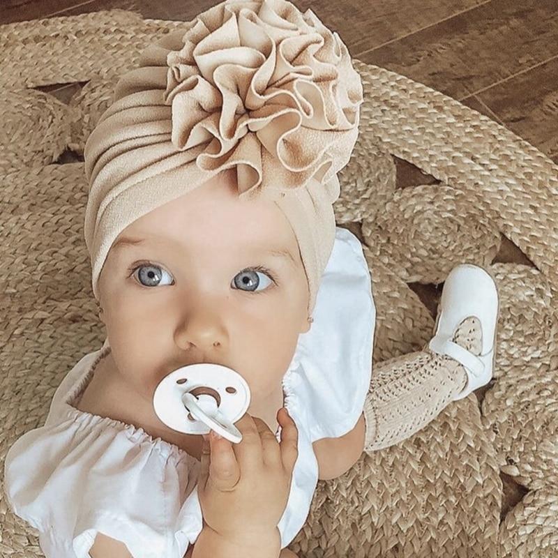Flower Baby Hat Toddler Turban 6m-18m Infant Headwraps Kids Bonnet Newborn Toddler Beanie Cap AExp