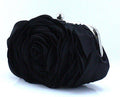 Flower Clutch Bag Women - Wedding Handbag - Bridal Clutch Purse-Black-JadeMoghul Inc.