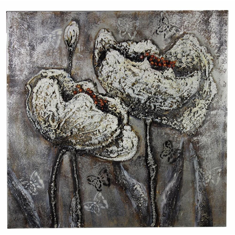 Flower Design Canvas Oil Painting-Paintings-Gray-Canvas-JadeMoghul Inc.