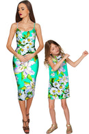 Flower Party Adele Green Designer Summer Shift Dress - Girls-Flower Party-18M/2-Green/White-JadeMoghul Inc.