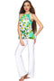 Flower Party Audrey Chiffon Halter Top - Women-Flower Party-XS-Green/White-JadeMoghul Inc.