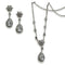Flower & Pear Drop in Silver Jewelry Earrings (Pack of 1)-Jewelry-JadeMoghul Inc.