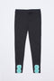 Flower Trim Leggings - Girls-Girls Bottoms-S (8)-Charcoal Black-JadeMoghul Inc.