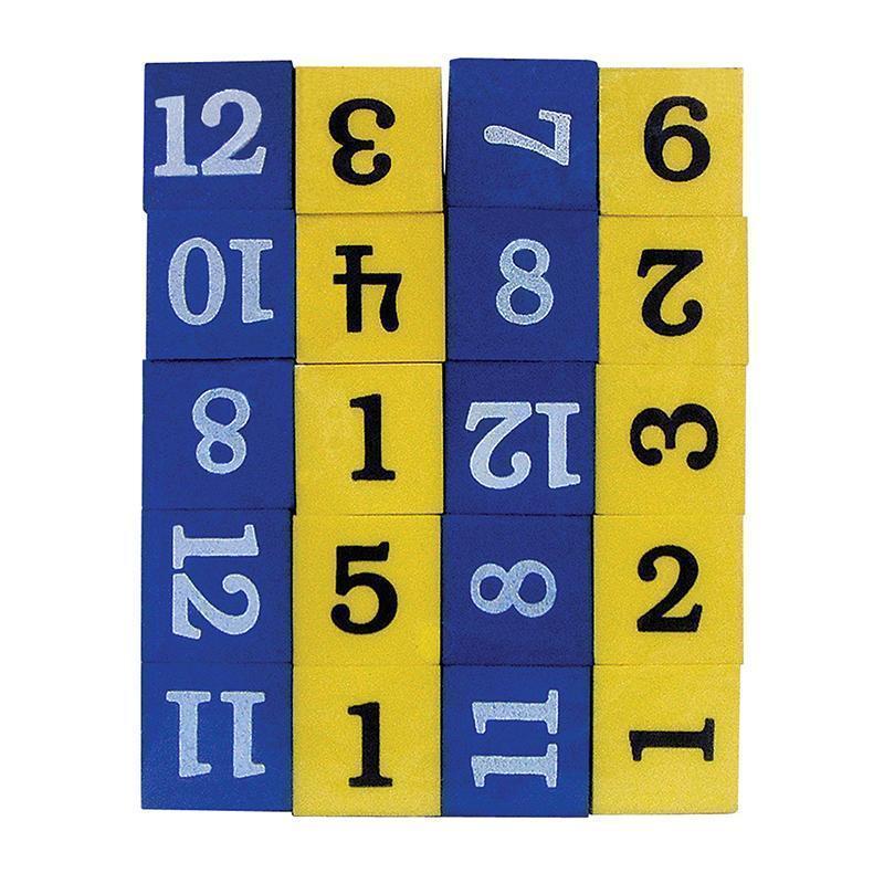 FOAM NUMBERED DICE NUMERALS 1-12-Learning Materials-JadeMoghul Inc.