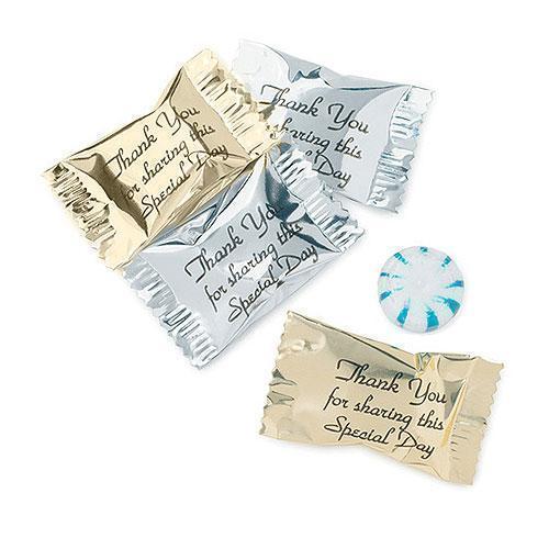 Foil Wrapped Mint Swirl Candies Silver (Pack of 100)-Popular Wedding Favors-JadeMoghul Inc.