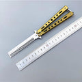 Foldable Comb Stainless Steel Practice Training Butterfly Knife Comb Beard Moustache Brushes Hairdressing Styling Tool AExp
