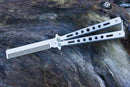Foldable Comb Stainless Steel Practice Training Butterfly Knife Comb Beard Moustache Brushes Hairdressing Styling Tool AExp