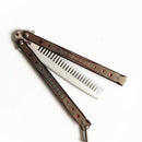 Foldable Comb Stainless Steel Practice Training Butterfly Knife Comb Beard Moustache Brushes Hairdressing Styling Tool AExp