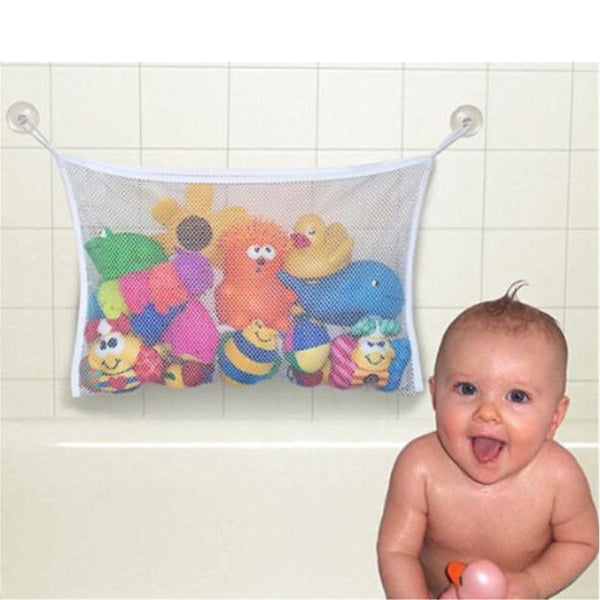 Folding Eco-Friendly High Quality Baby Bathroom Toy Mesh Child Bath Net Suction Cup Baskets--JadeMoghul Inc.