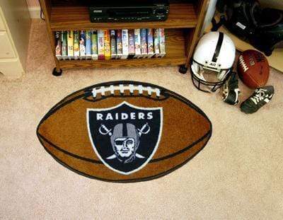 Football Mat Modern Rugs NFL Oakland Raiders Football Ball Rug 20.5"x32.5" FANMATS