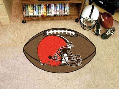 Football Mat Round Rug in Living Room NFL Cleveland Browns Football Ball Rug 20.5"x32.5" FANMATS