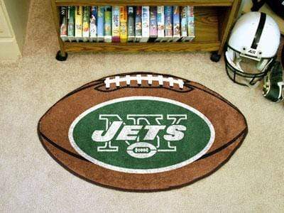 Football Mat Round Rug in Living Room NFL New York Jets Football Ball Rug 20.5"x32.5" FANMATS
