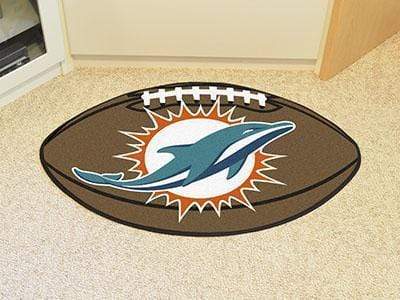 Football Mat Round Rugs For Sale NFL Miami Dolphins Football Ball Rug 20.5"x32.5" FANMATS