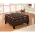 Footstools and Ottomans Square Storage Ottoman, Dark Brown Benzara