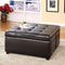 Footstools and Ottomans Storage Ottoman With 4 Drawers, Brown Benzara