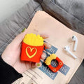 For AirPods 2 AirPods Case Cute cartoon French Fry/dinosaur baby/avocado silicon headphone Cover For Air pods 2 Case Protect AExp