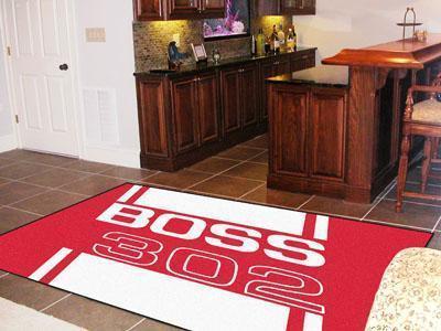 5x8 Rug FORD Sports  Boss 302 5'x8' Plush Rug Red