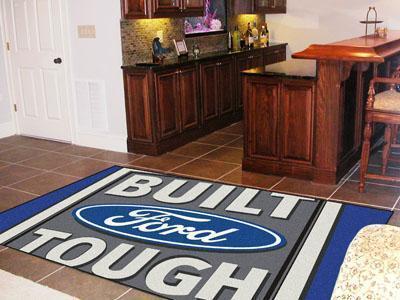 5x8 Rug FORD Sports  Built Ford Tough 5'x8' Plush Rug- Blue