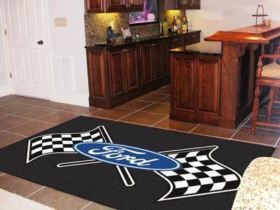 5x8 Rug FORD Sports  Ford Flags 5'x8' Plush Rug Black