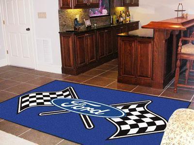 5x8 Rug FORD Sports  Ford Flags 5'x8' Plush Rug Blue