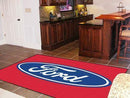 5x8 Rug FORD Sports  Ford Oval 5'x8' Plush Rug Red