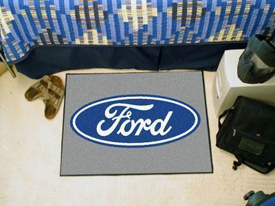Living Room Rugs FORD Sports  Ford Oval Starter Rug 19"x30" Gray