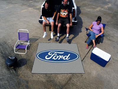Grill Mat FORD Sports  Ford Oval Tailgater Rug 5'x6' Gray