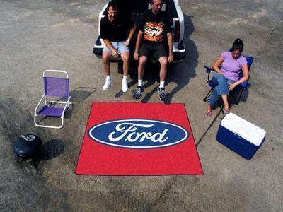 Grill Mat FORD Sports  Ford Oval Tailgater Rug 5'x6' Red