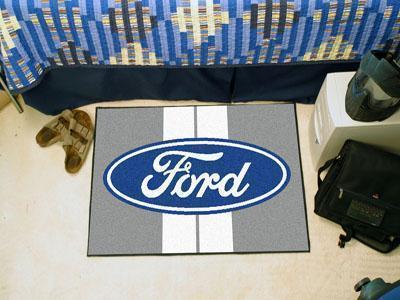 Outdoor Rugs FORD Sports  Ford Oval with Stripes Starter Rug 19"x30" Gray