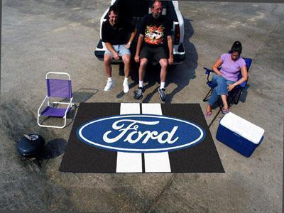 Indoor Outdoor Rugs FORD Sports  Ford Oval with Stripes Ulti-Mat Black