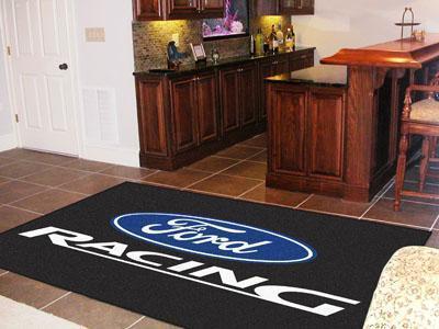 5x8 Rug FORD Sports  Ford Racing 5'x8' Plush Rug Black