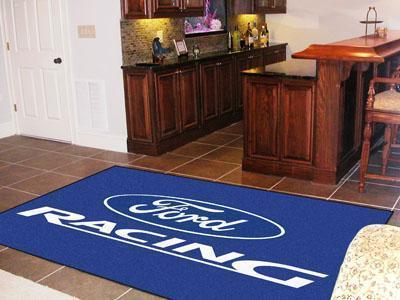 5x8 Rug FORD Sports  Ford Racing 5'x8' Plush Rug Blue