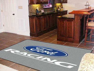 5x8 Rug FORD Sports  Ford Racing 5'x8' Plush Rug Gray