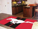 5x8 Rug FORD Sports  Mustang Horse 5'x8' Plush Rug Red