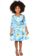 Forget-Me-Not Gloria Empire Waist Floral Mother and Daughter Dresses-Forget-Me-Not-18M/2-Blue-JadeMoghul Inc.
