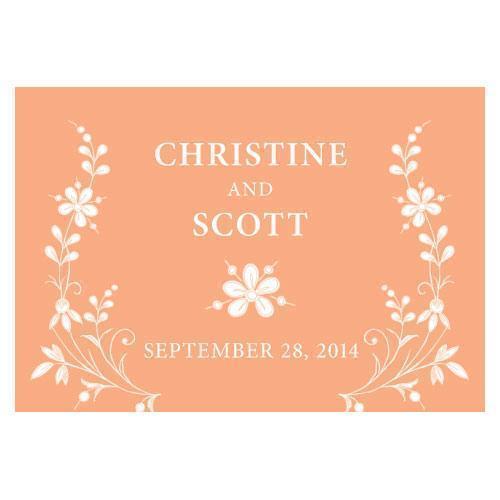 Forget Me Not Large Rectangular Tag Ruby (Pack of 1)-Wedding Favor Stationery-Peach-JadeMoghul Inc.