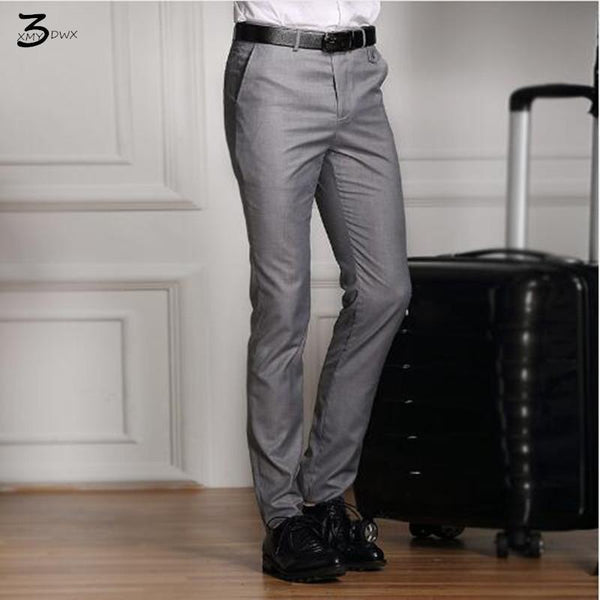 Formal Men Suit Pants - Slim Smart Casual Straight Dress Trousers-hailan-S-JadeMoghul Inc.