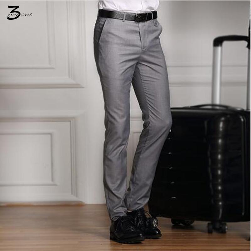 Formal Men Suit Pants - Slim Smart Casual Straight Dress Trousers-hailan-S-JadeMoghul Inc.