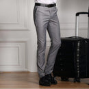 Formal Men Suit Pants - Slim Smart Casual Straight Dress Trousers-Light grey-S-JadeMoghul Inc.