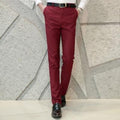 Formal Men Suit Pants - Slim Smart Casual Straight Dress Trousers-Red wine-S-JadeMoghul Inc.